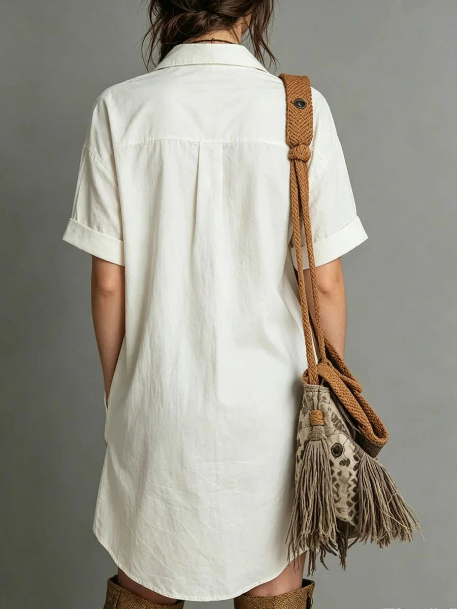 Mia Button Mini Shirt Dress