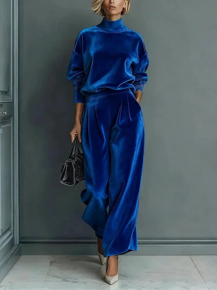 Ameera High Neck Velvet Set