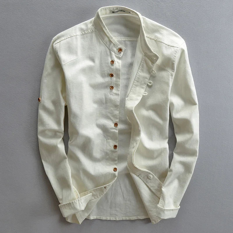 Warren Slim Fit Linen Henley Shirt