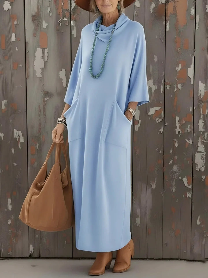 Marcelia Long Sleeve Loose Fit Casual Maxi Dress
