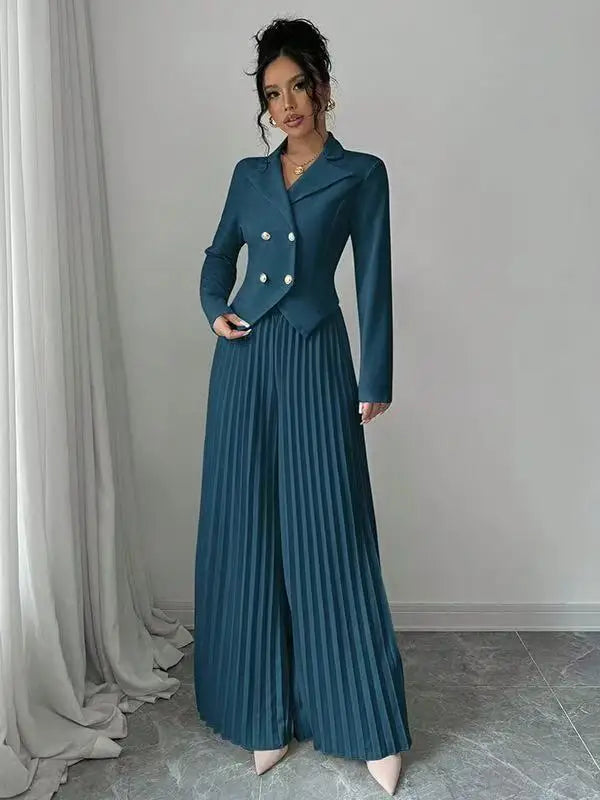 Lindsey Pleated Wide Leg Set