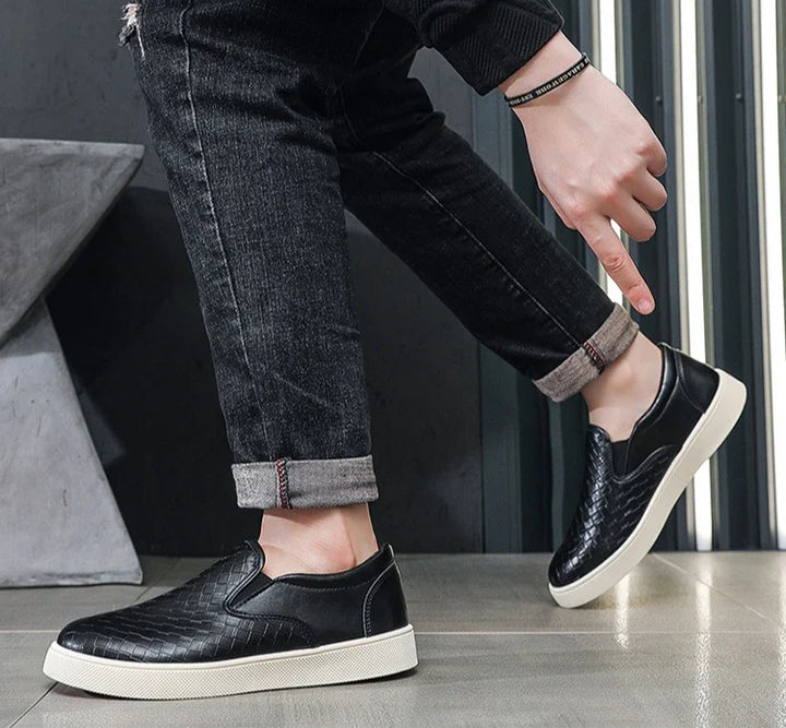 Duncan Leather Slip-On Sneakers