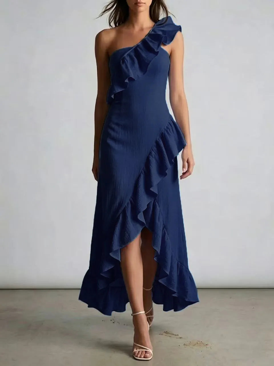 Dakota One Shoulder Flowy Midi Dress