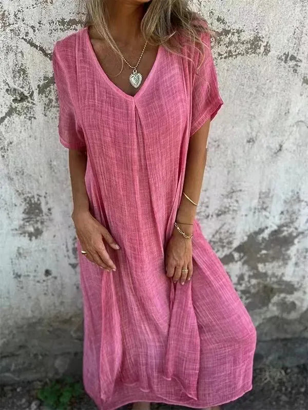 Heidi Casual V Neck Maxi Dress