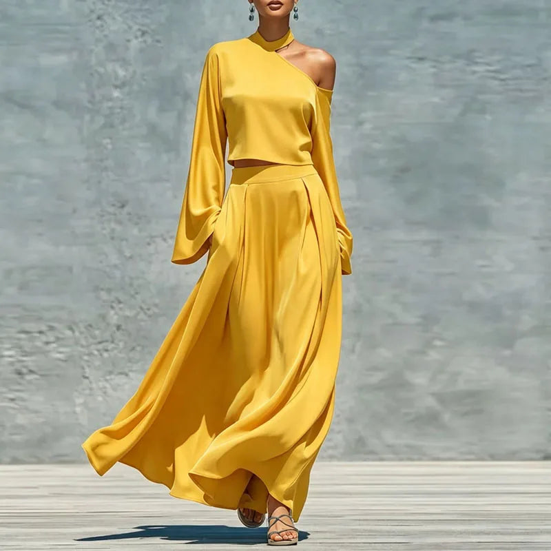 Taliyah Asymmetrical Maxi Skirt Set