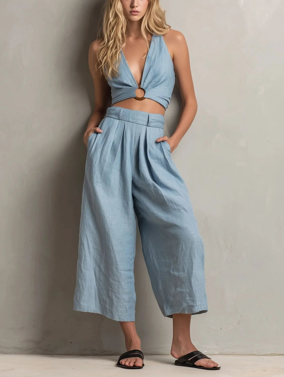 Catalina Pleated Wide Leg Set