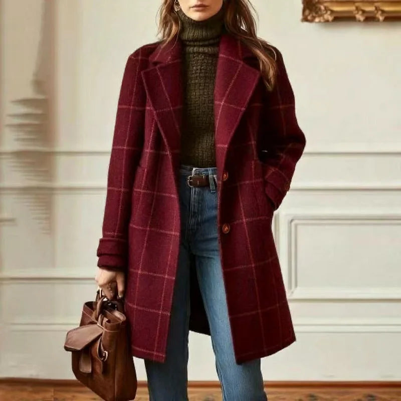 Serena Wool Plaid Coat