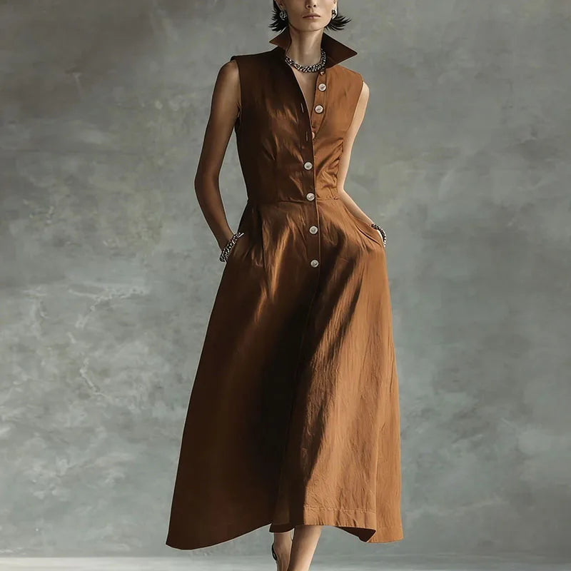Renata Sophisticated Shirt Maxi Dress