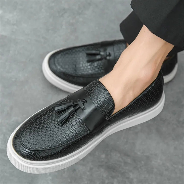 Andrew Textured Tassel Loafers