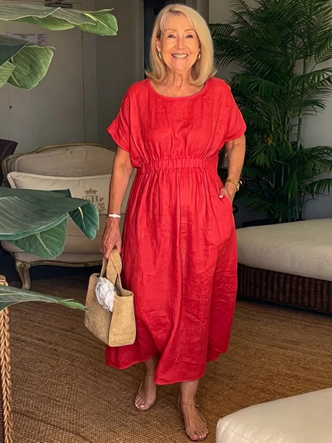 Xenia Casual Relaxed Midi Dress
