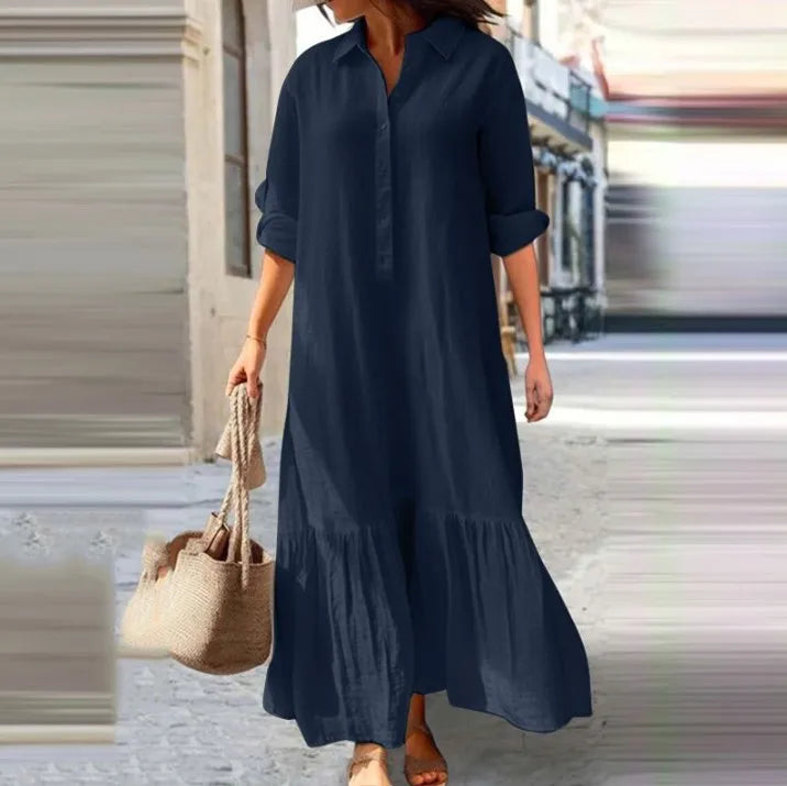 Nina Linen Shirt Maxi Dress