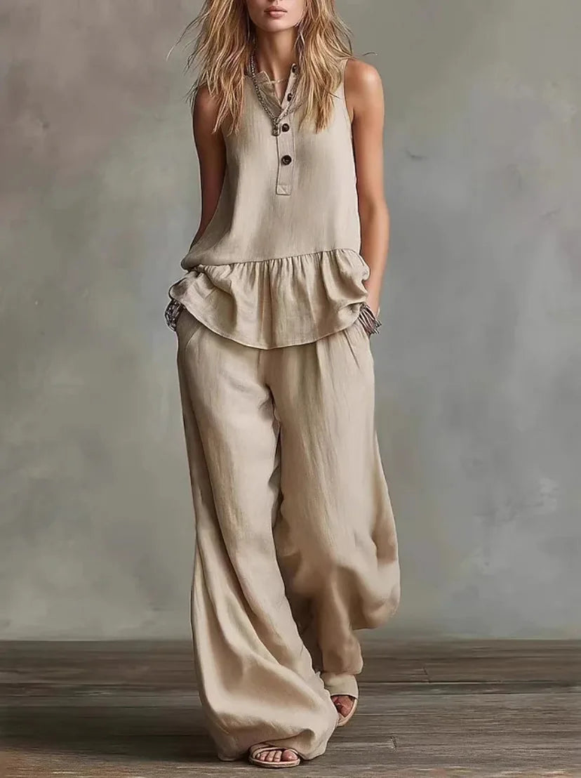 Skyla Casual Wide Leg Pants Set