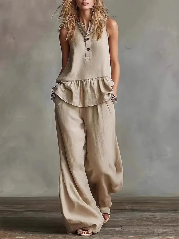 Skyla Casual Wide Leg Pants Set