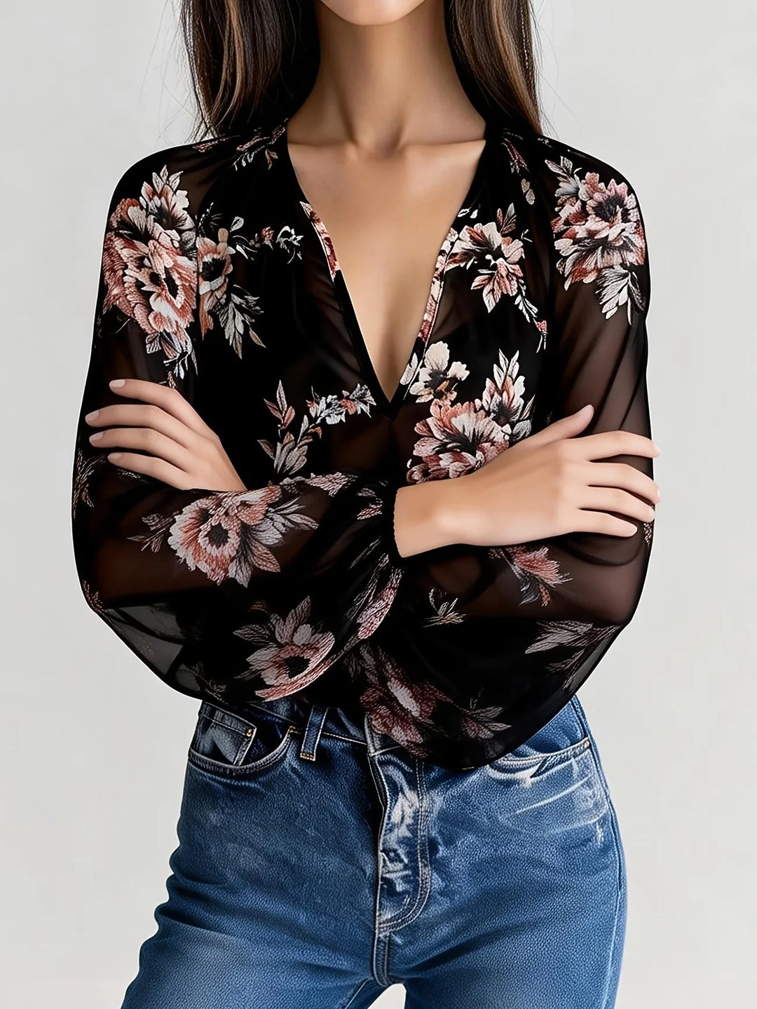 Vivian Floral Chiffon Blouse