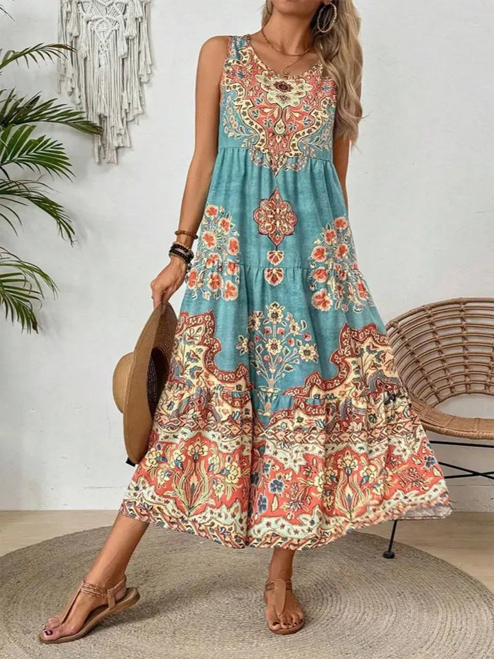 Angela Boho Printed Maxi Dress