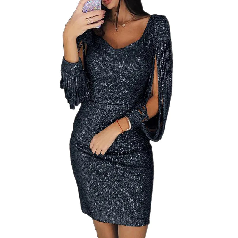 Iliana Sequin Cocktail Mini Dress