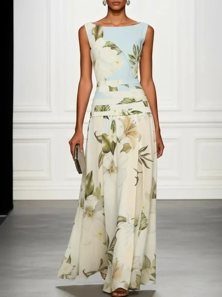 Elenora Floral Belted Maxi Dress