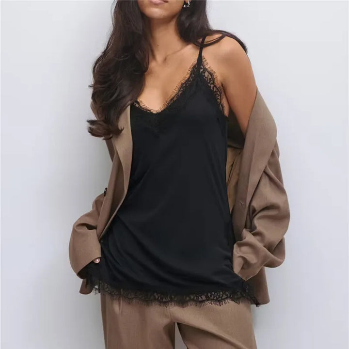 Priscilla Lace Trim Camisole