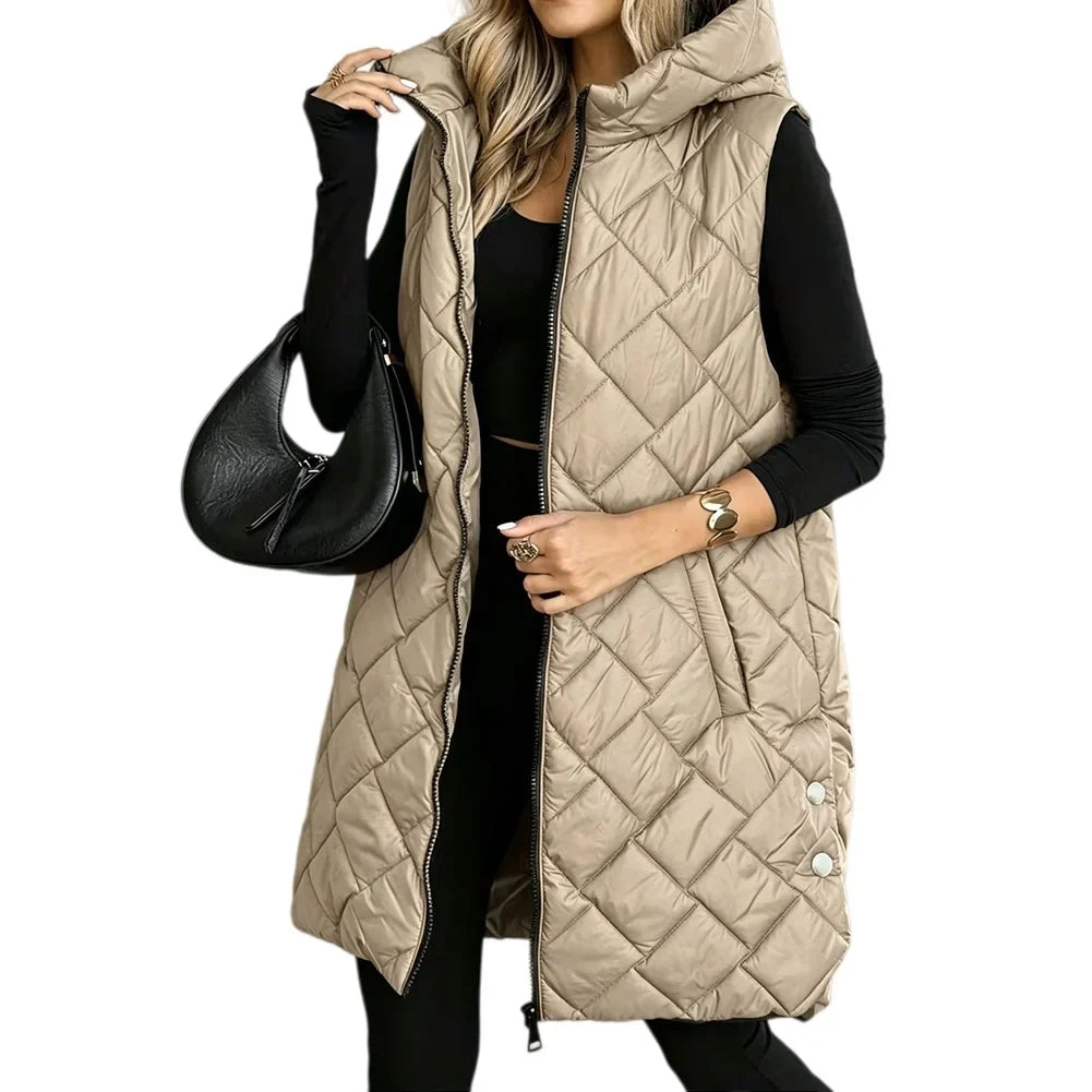 Beatrice Quilted Puffer Long Vest