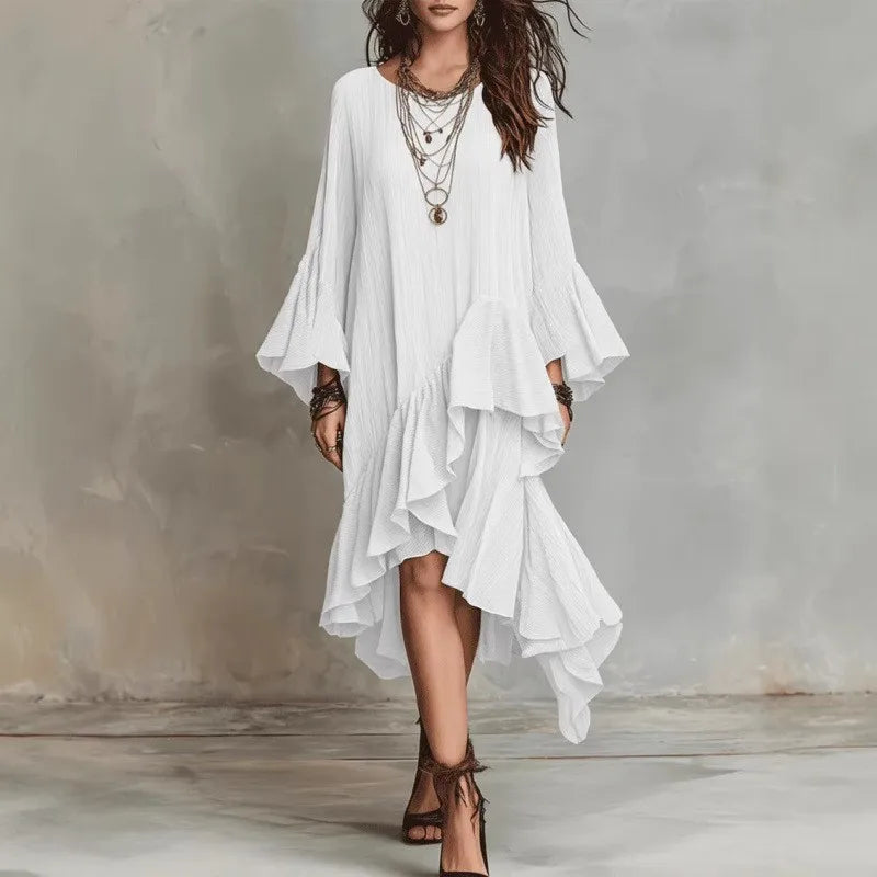 Samira Flowing Ruffle Midi Dress