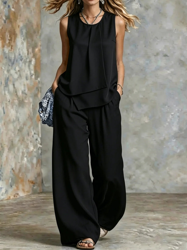 Alvenna Relaxed Fit Sleeveless Two Piece Set