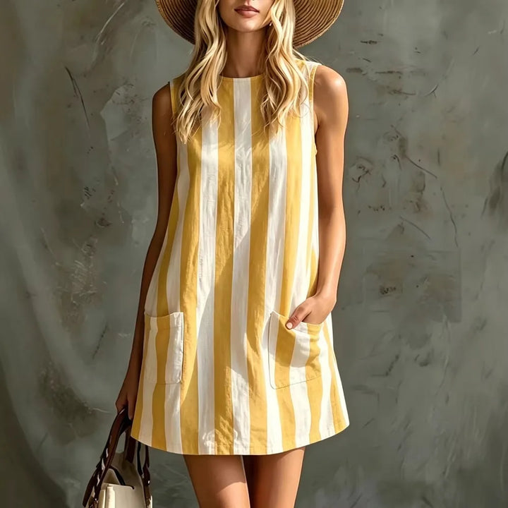 Yasmine Striped Sleeveless Mini Dress
