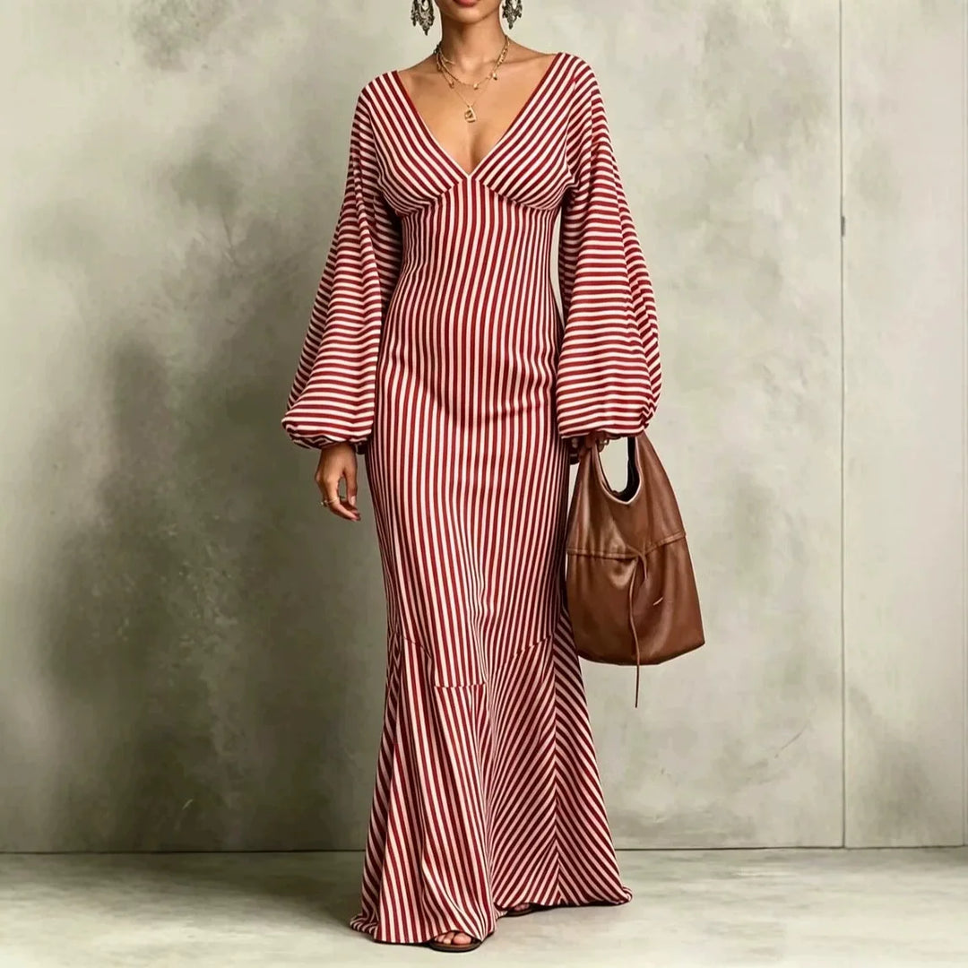 Antonia Lantern Sleeve Maxi Dress