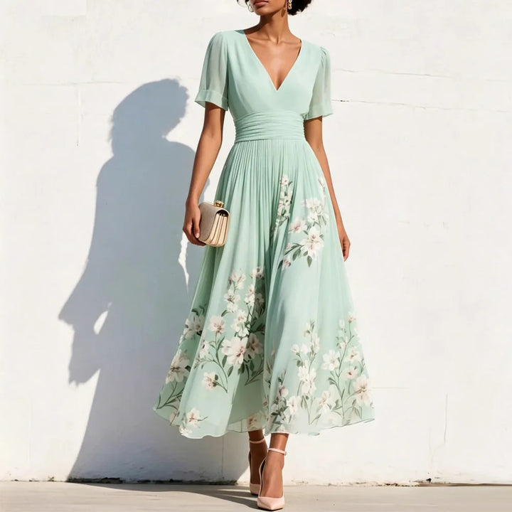 Clarisse Floral A Line Wedding Guest Dress