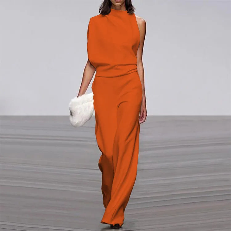 Lyra Draped One-Shoulder Jumpsuit