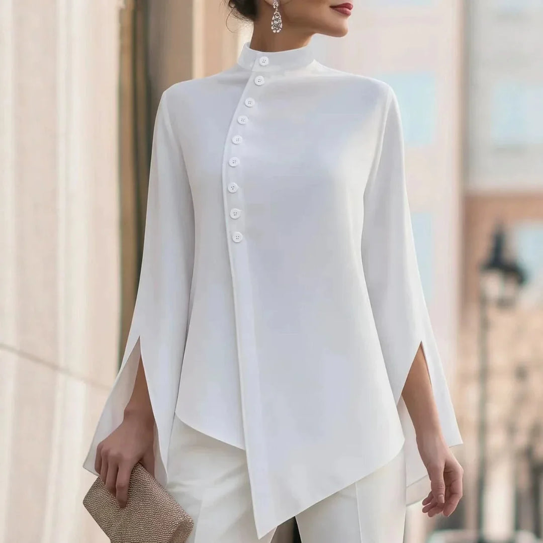 Isolde Diagonal Button Blouse
