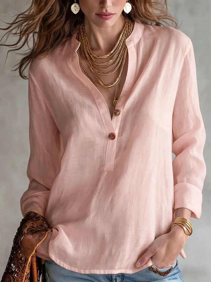 Krista Breathable Linen Blend Blouse