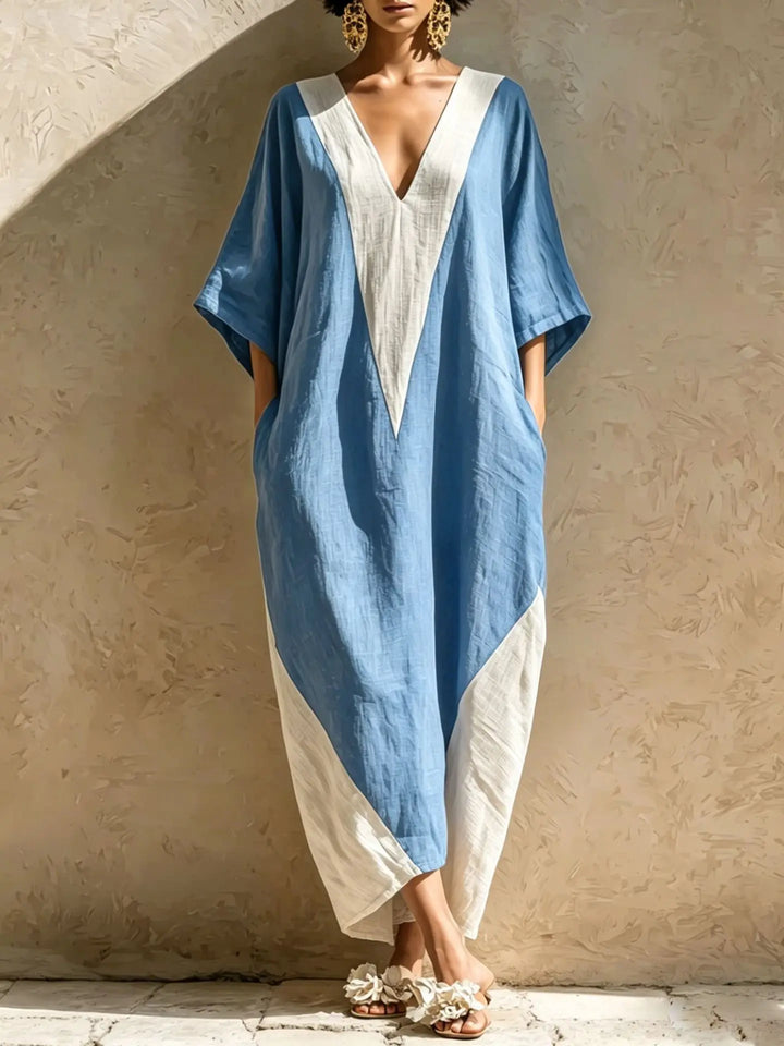 Hailey Bohemian Linen Maxi Dress