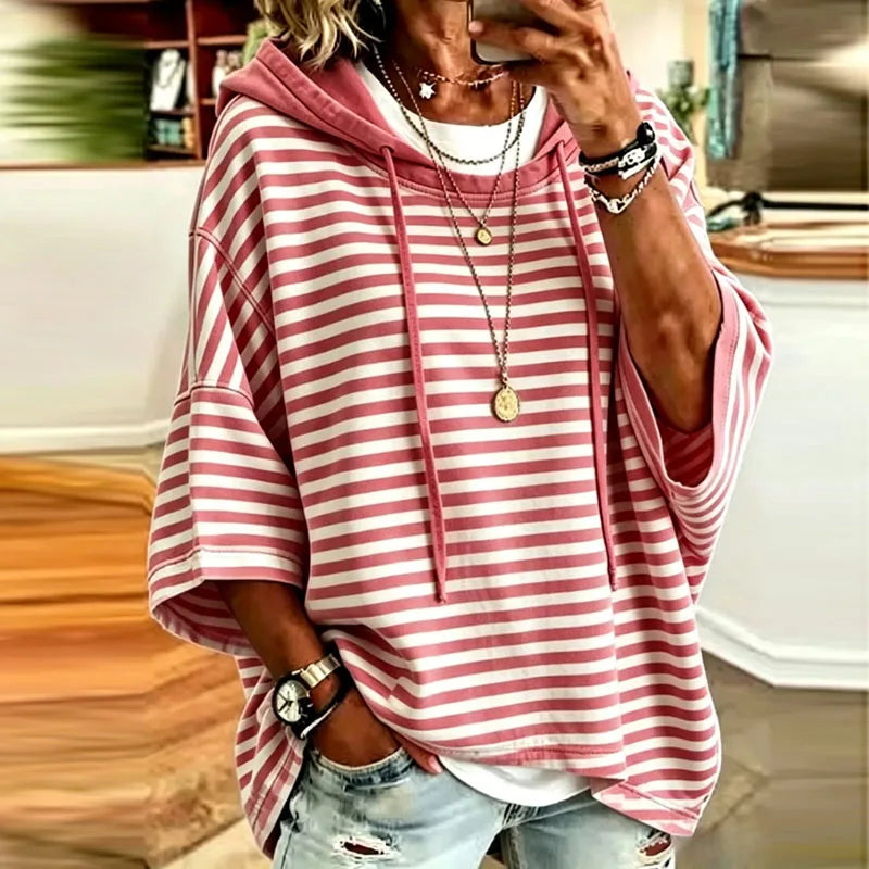 Kynlee Striped Hooded Pullover