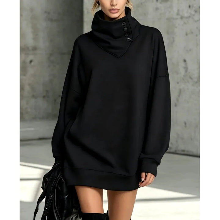Adaline Button Sweatshirt Dress