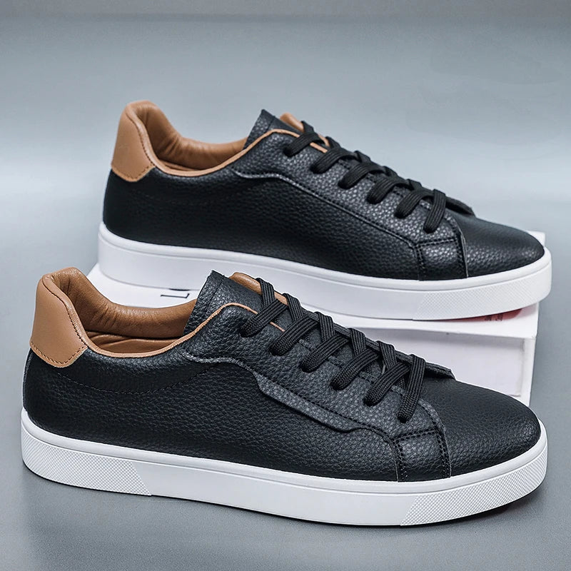 Ezra Pebbled Leather Sneakers