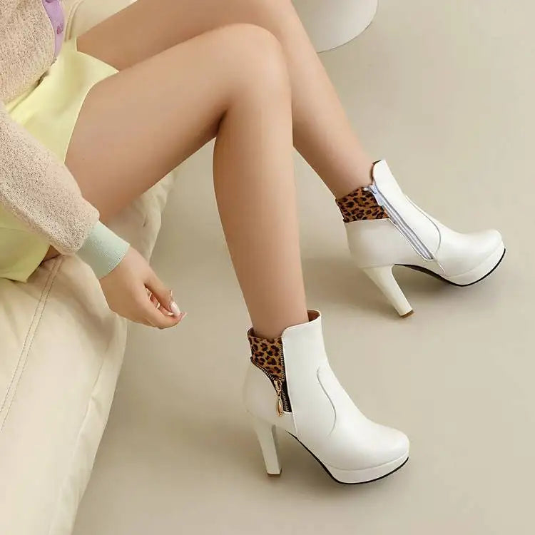 Marchant Leopard Panel Ankle Boots