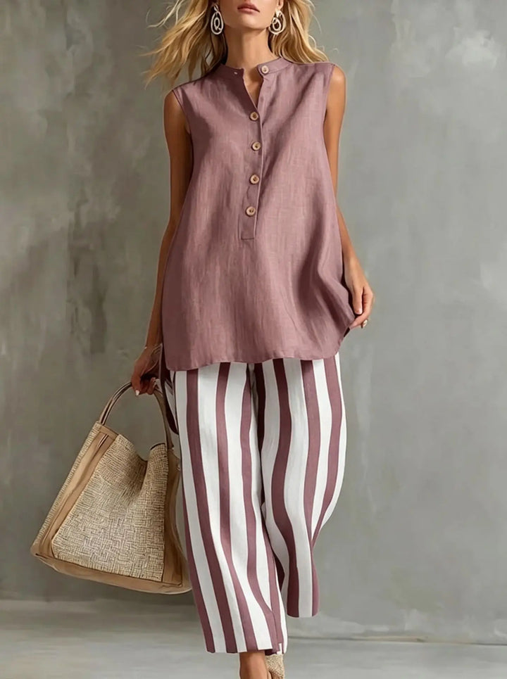 Danna Striped Wide Leg Set