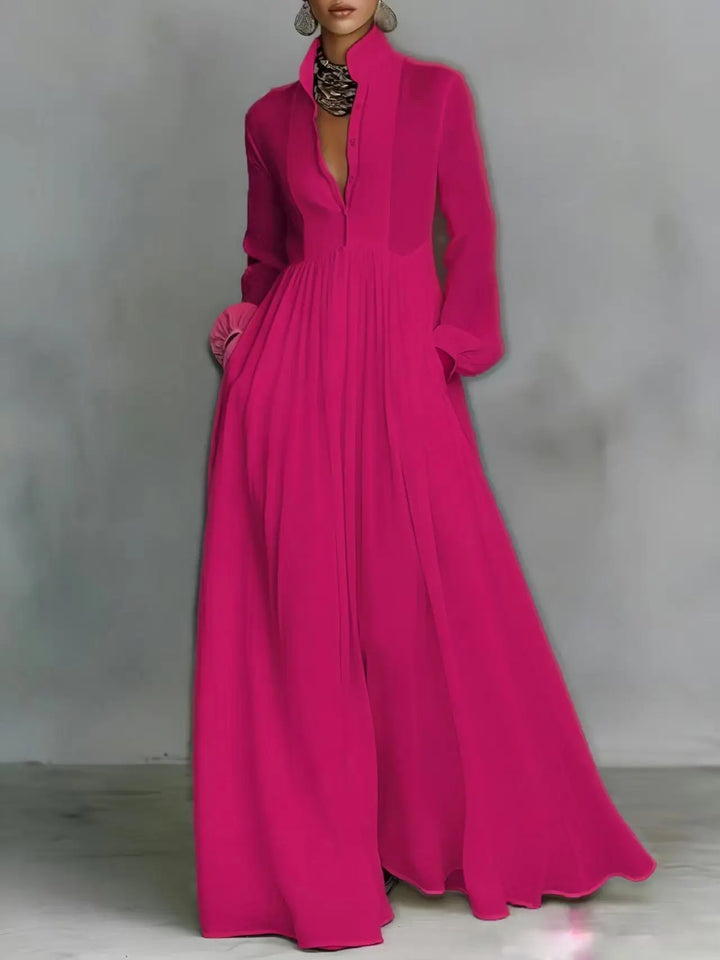 Delphina Flowing Pleated Maxi Dress