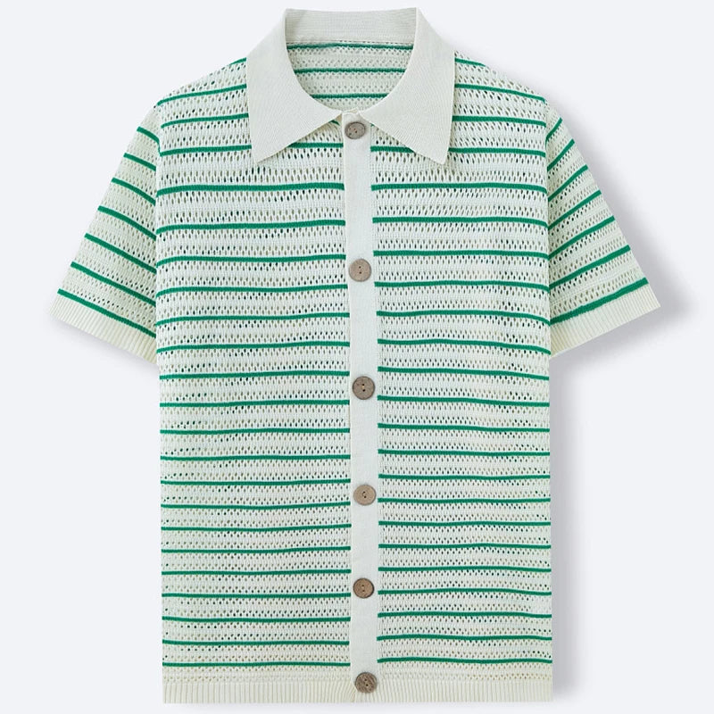 Mason Striped Knit Polo