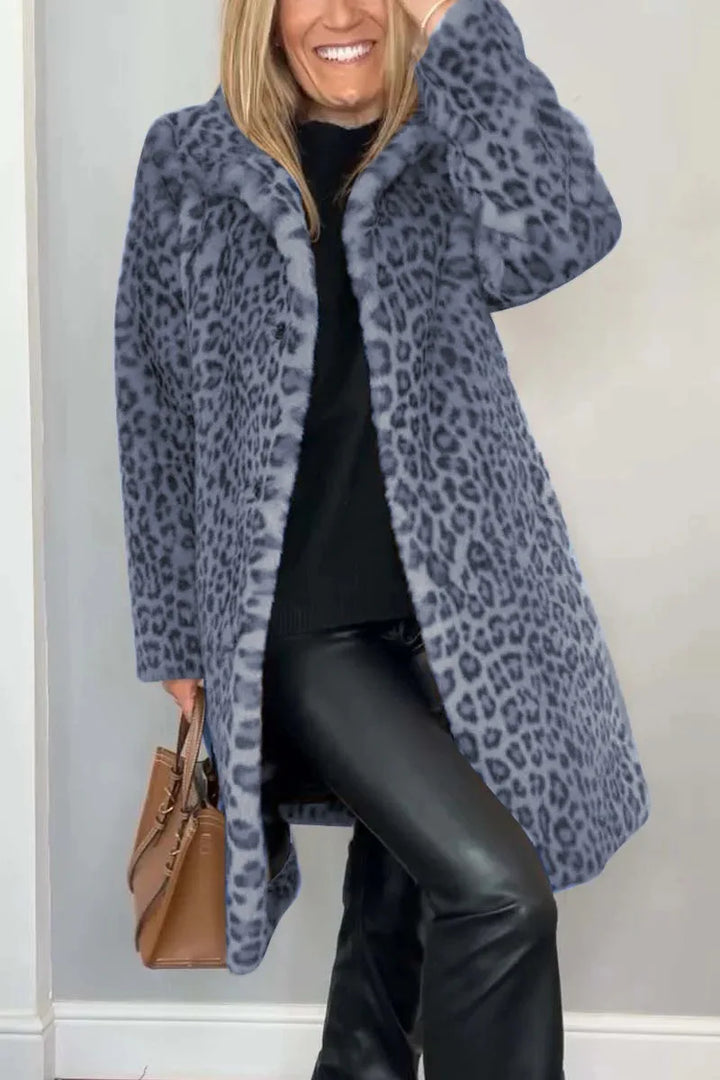 Adair Turn Down Leopard Coat