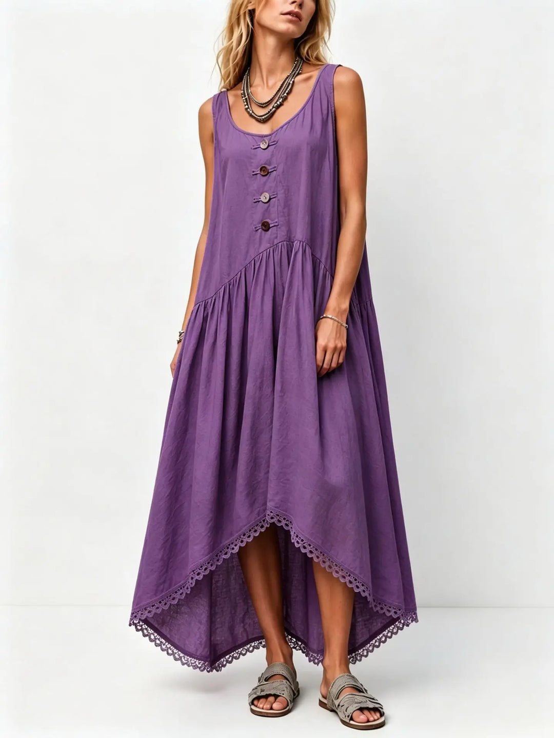 Tessa Flowy Asymmetrical Midi Dress