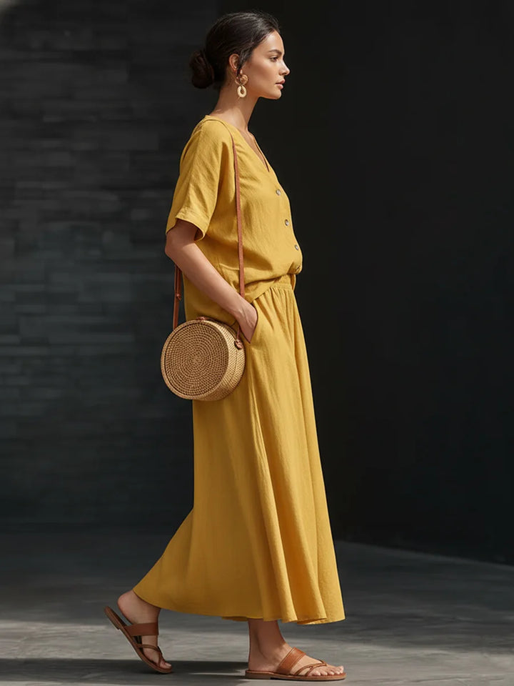 Audrey Button Front Skirt Set