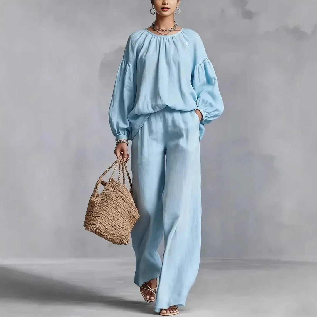 Erin Lantern Sleeve Trouser Set