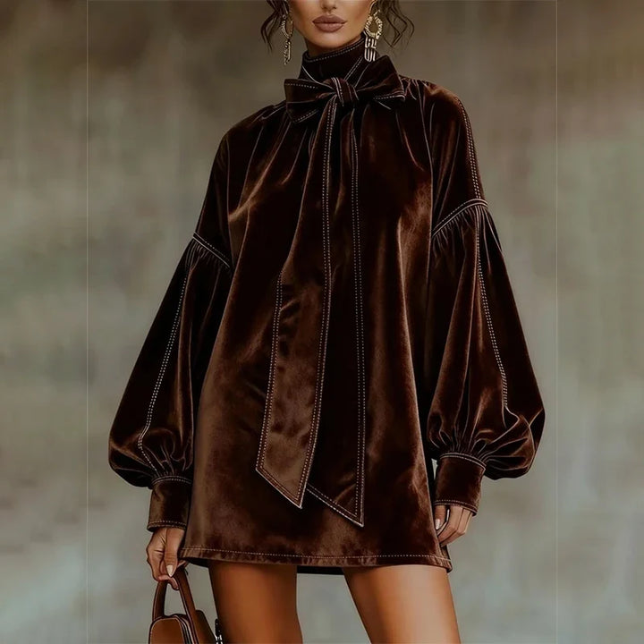 Aurelie Bow Tie Mini Dress