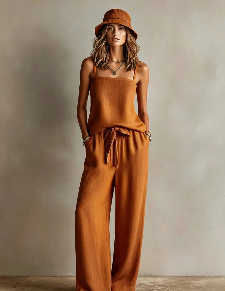 Juliette Strapless Top and Wide Leg Trousers Set