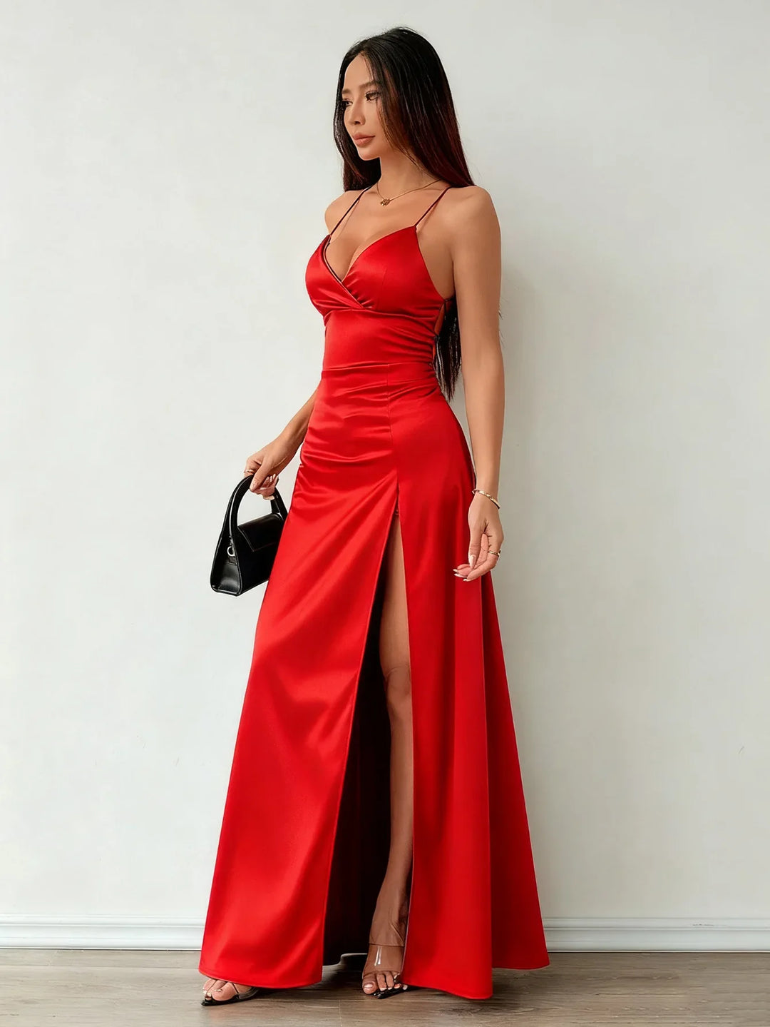 Leona High Slit Wedding Guest Dress