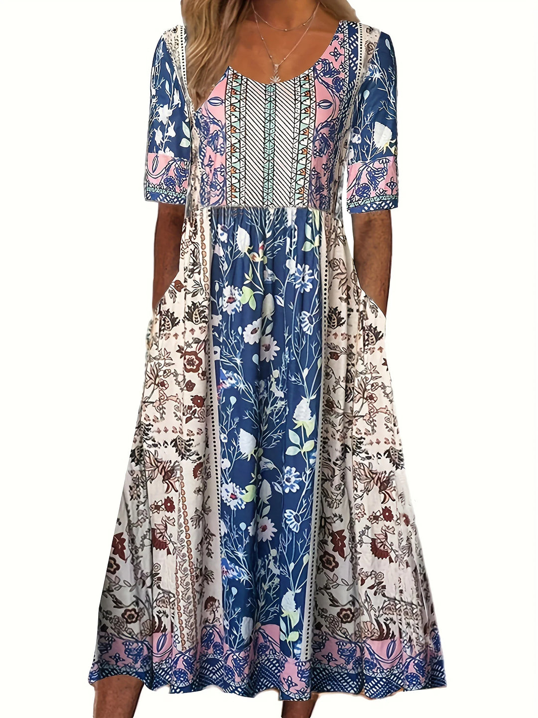 Aurelie Bohemian Floral Printed Maxi Dress