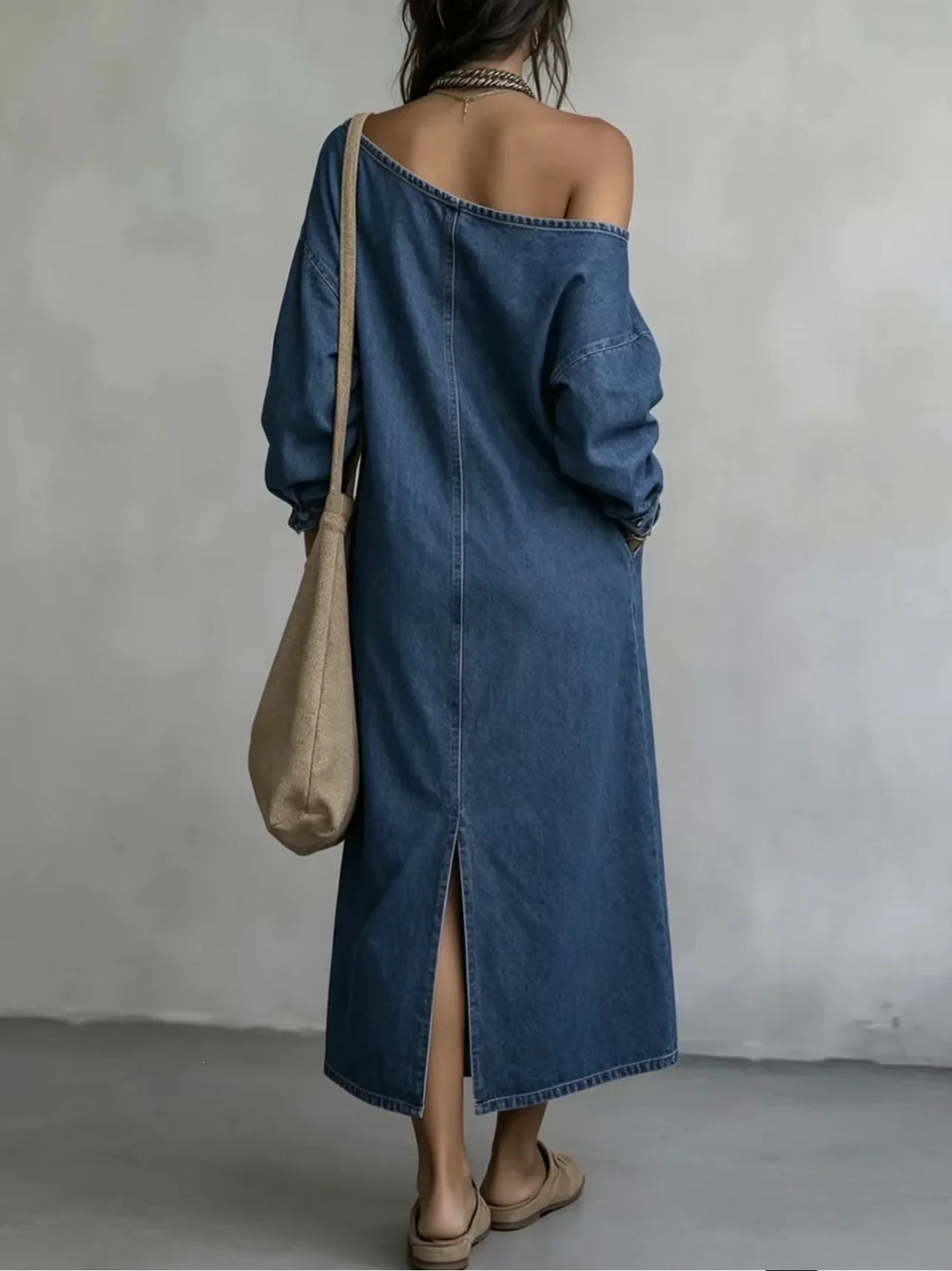 Willa Off Shoulder Denim Dress