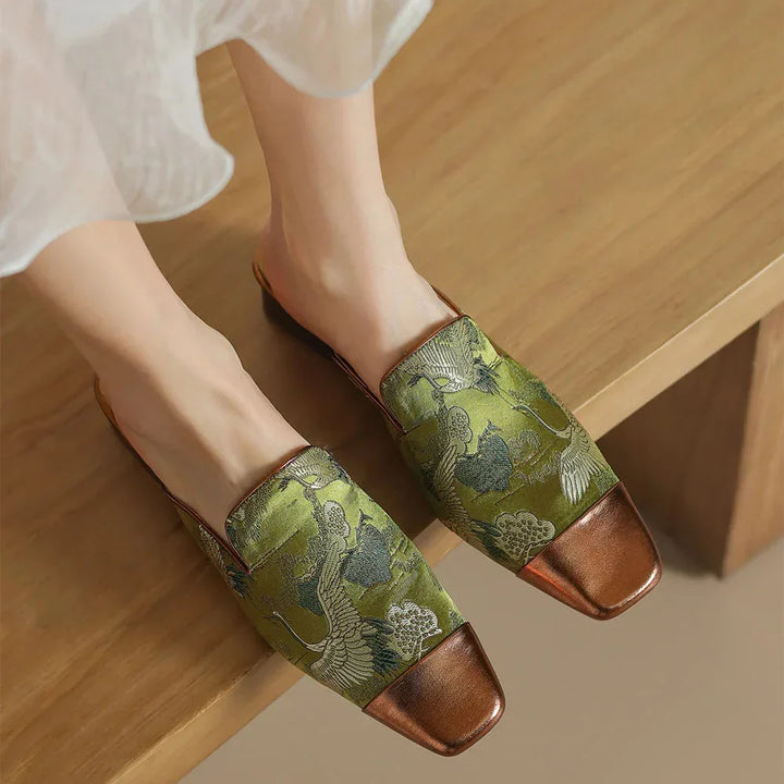 Georgia Floral Embossed Mules