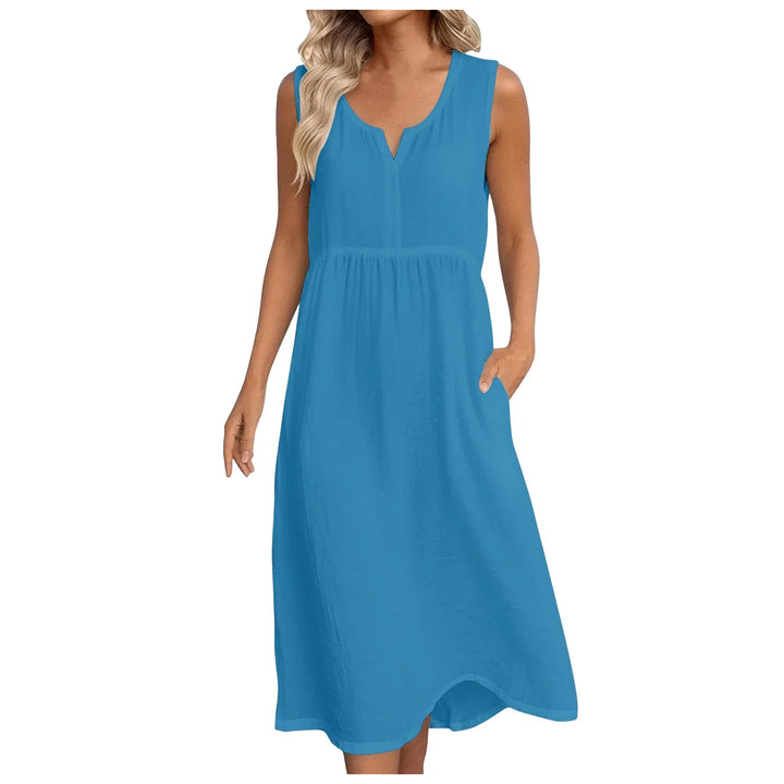 Scarlet Notch Neck  Midi Dress